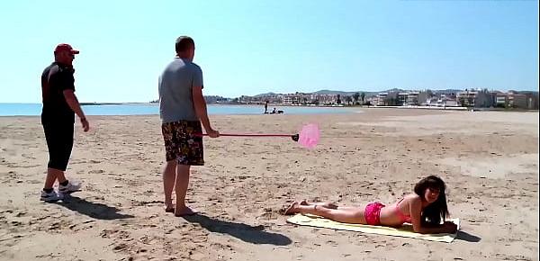  Pretty milf dadded on the beach and anal fucked at home